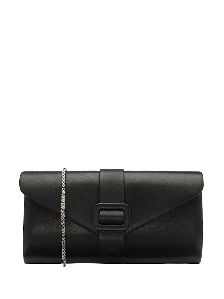 Lotus Black Clutch Bag with Chain - Image 1 of 4 Lotus Black Clutch Bag with Chain - Image 1 of 4
