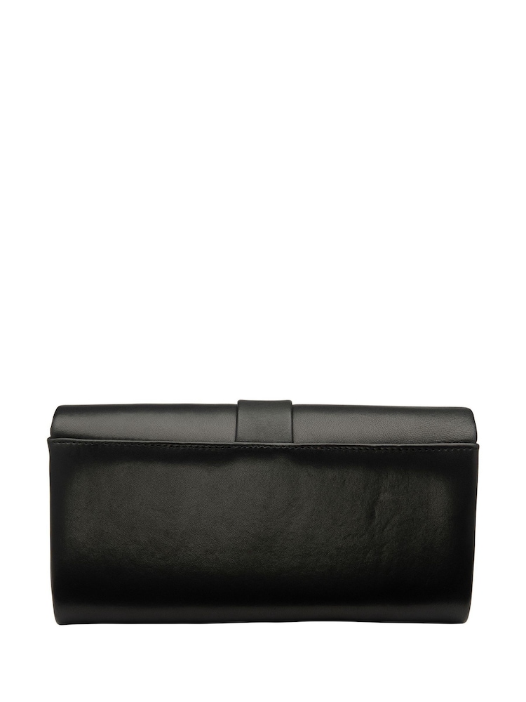 Lotus Black Clutch Bag with Chain - Image 2 of 4 Lotus Black Clutch Bag with Chain - Image 2 of 4