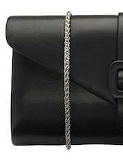Lotus Black Clutch Bag with Chain - Image 4 of 4