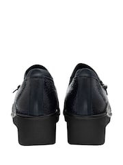 Lotus Blue Leather Wedge Shoes - Image 3 of 4