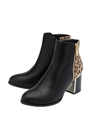 Lotus Black Heeled Ankle Boots - Image 2 of 4