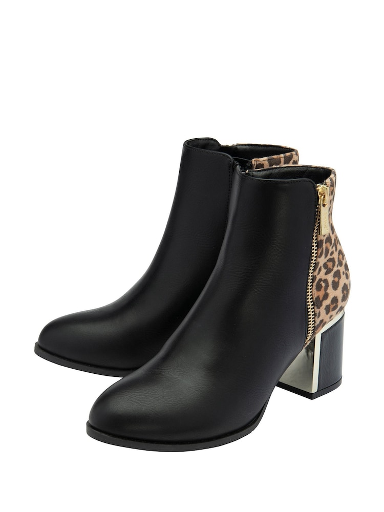 Lotus Black Heeled Ankle Boots - Image 2 of 4