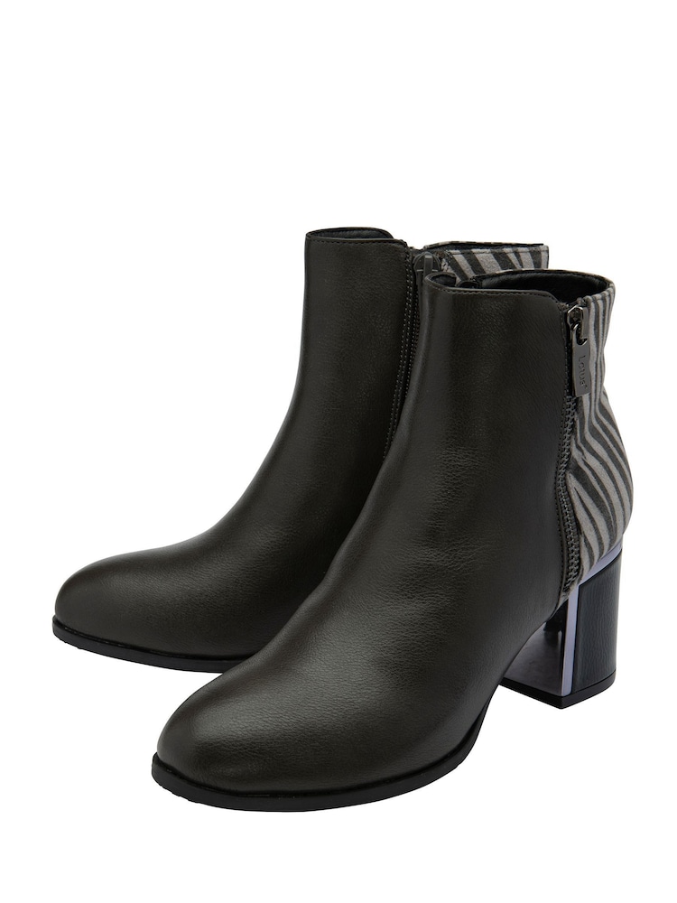 Lotus Grey Heeled Ankle Boots - Image 2 of 4 Lotus Grey Heeled Ankle Boots - Image 2 of 4