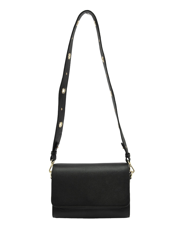 Lotus Black Leather Handbag - Image 1 of 4