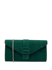 Lotus Green Clutch Bag with Chain - Image 1 of 4