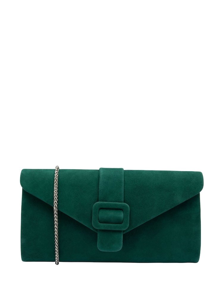 Lotus Green Clutch Bag with Chain - Image 1 of 4