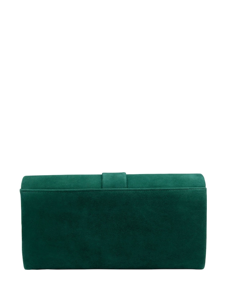 Lotus Green Clutch Bag with Chain - Image 2 of 4