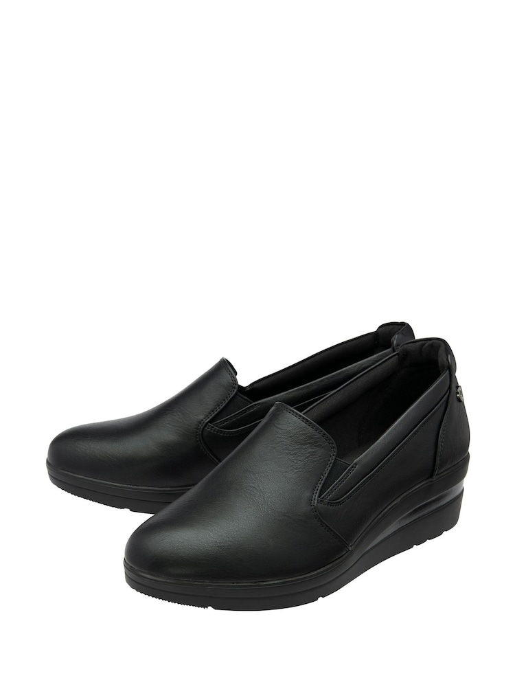 Lotus Black Wedge Shoes - Image 2 of 4 Lotus Black Wedge Shoes - Image 2 of 4