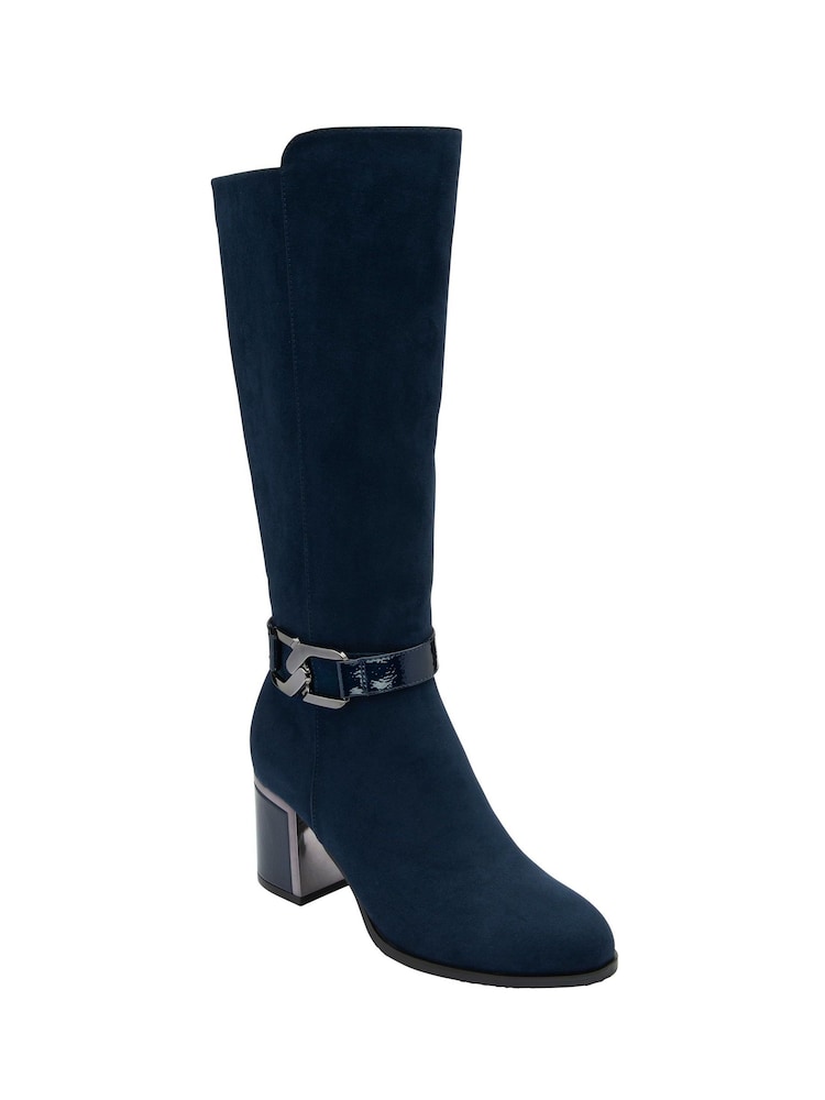 Lotus Blue Heeled Knee High Boots - Image 1 of 4 Lotus Blue Heeled Knee High Boots - Image 1 of 4