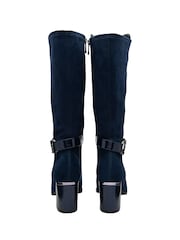 Lotus Blue Heeled Knee High Boots - Image 3 of 4