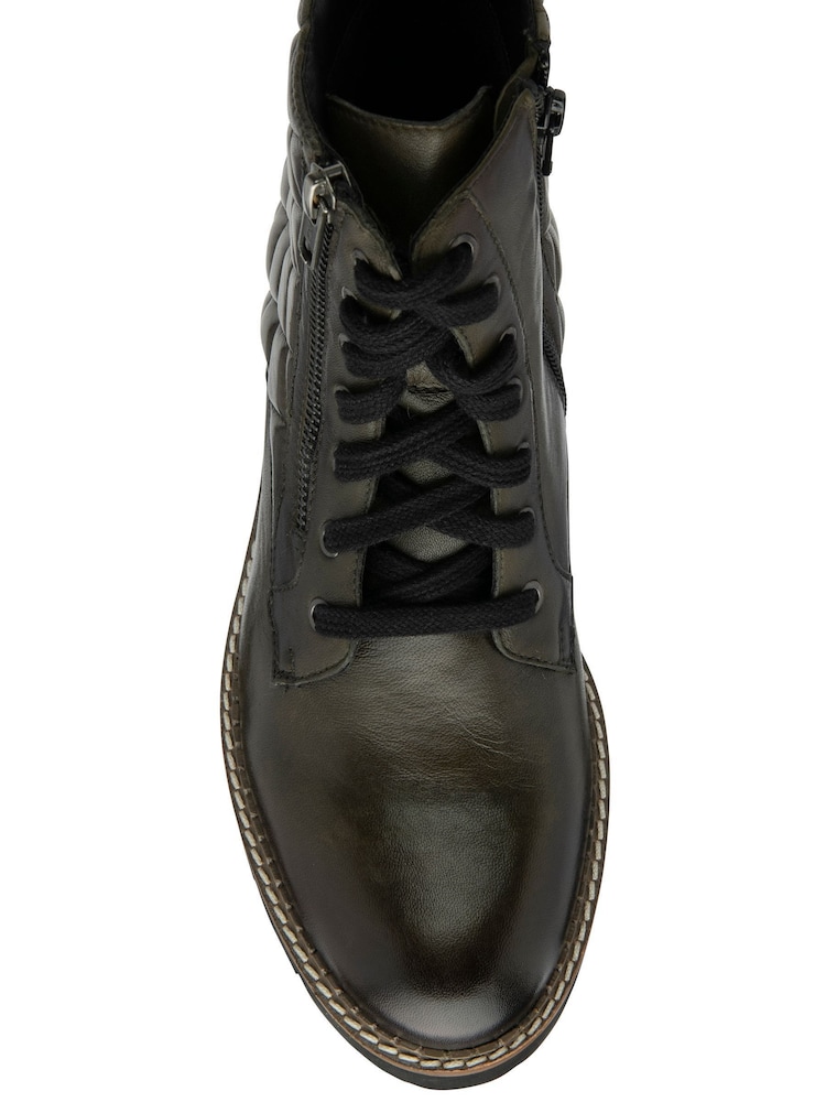 Lotus Green Quilted Ankle Boots - Image 4 of 4