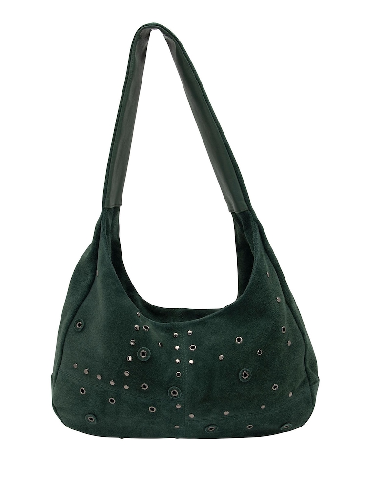 Lotus Green Suede Handbag - Image 1 of 4 Lotus Green Suede Handbag - Image 1 of 4