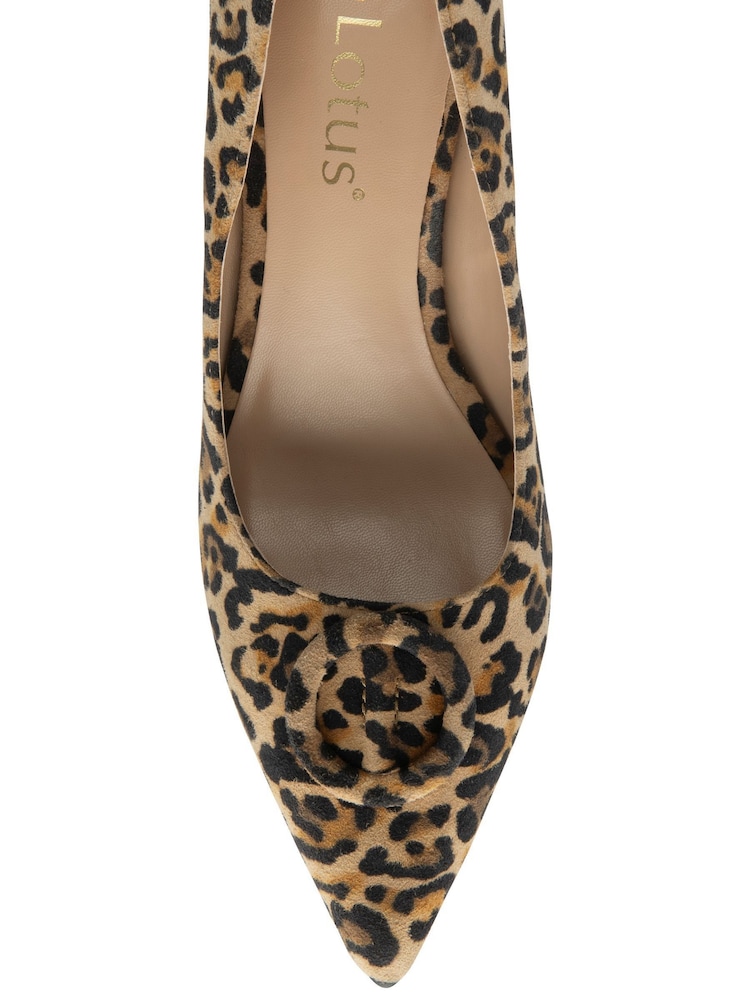 Lotus Animal Print Suede Court Shoes - Image 4 of 4
