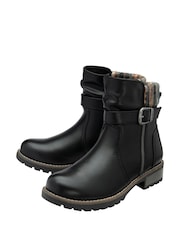 Lotus Black Zip-Up Ankle Boots - Image 2 of 4