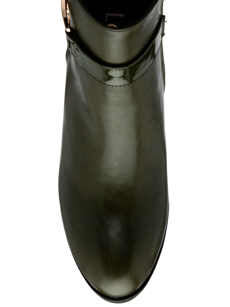 Lotus Green Heeled Ankle Boots - Image 4 of 4