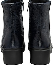 Lotus Red Leather Wedge Ankle Boots - Image 4 of 4