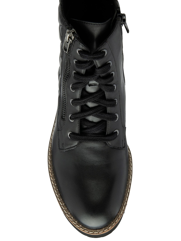 Lotus Black Quilted Ankle Boots - Image 4 of 4