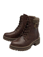 Lotus Brown Lace-Up Ankle Boots - Image 2 of 4