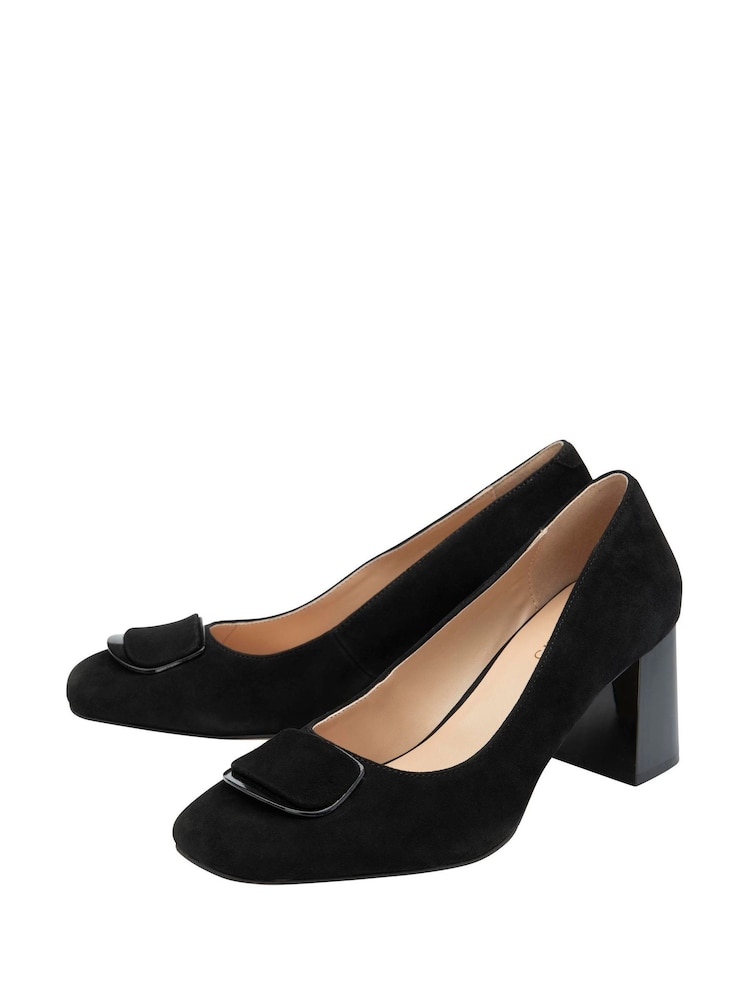 Lotus Black Suede Court Shoes - Image 2 of 4