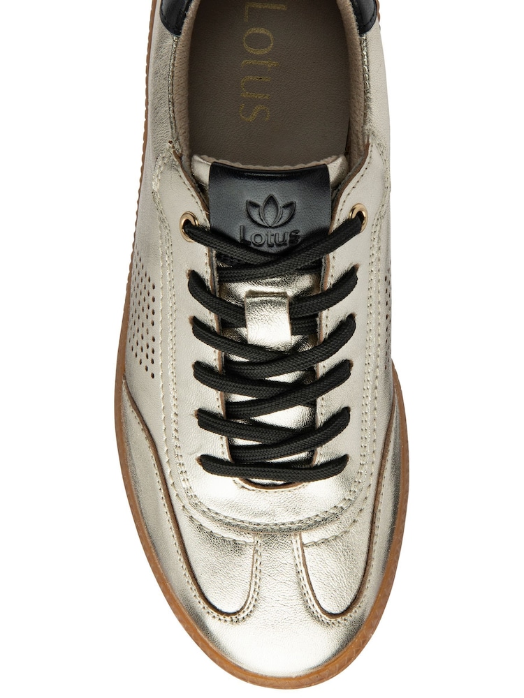 Lotus Gold Leather Trainers - Image 4 of 4