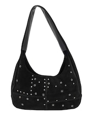 Lotus Black Suede Handbag - Image 1 of 4