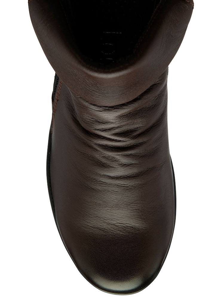 Lotus Brown Leather Wedge Ankle Boots - Image 4 of 4