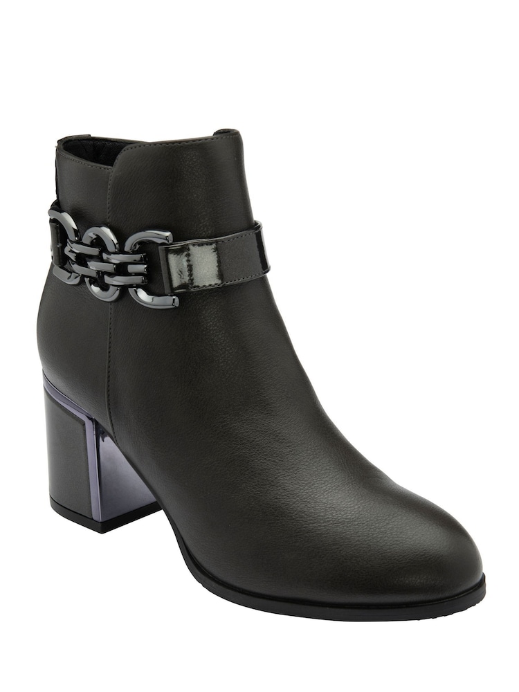 Lotus Grey Heeled Ankle Boots - Image 1 of 4 Lotus Grey Heeled Ankle Boots - Image 1 of 4