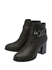 Lotus Grey Heeled Ankle Boots - Image 2 of 4