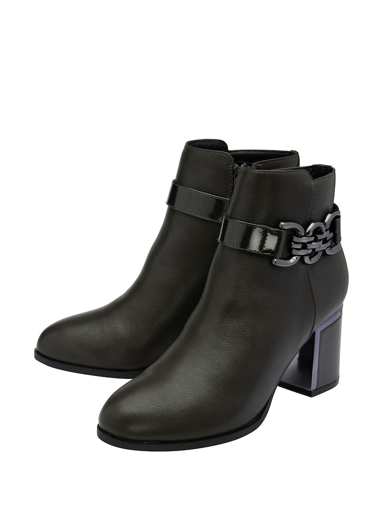 Lotus Grey Heeled Ankle Boots - Image 2 of 4 Lotus Grey Heeled Ankle Boots - Image 2 of 4