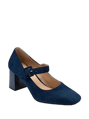 Lotus Blue Suede Court Shoes - Image 1 of 4