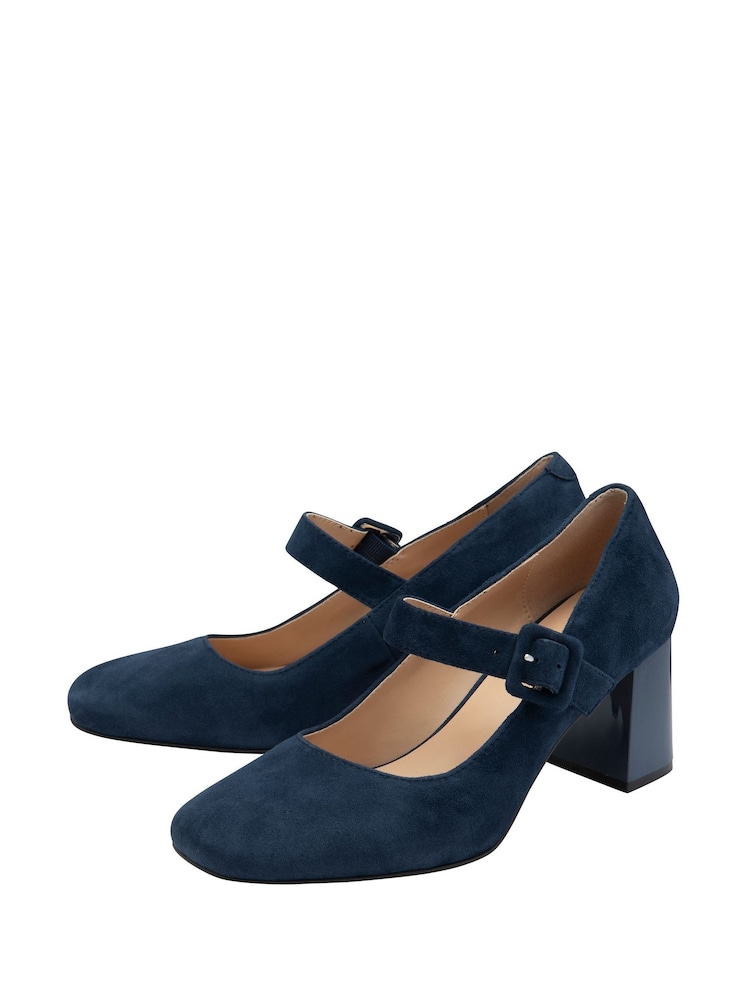 Lotus Blue Suede Court Shoes - Image 2 of 4