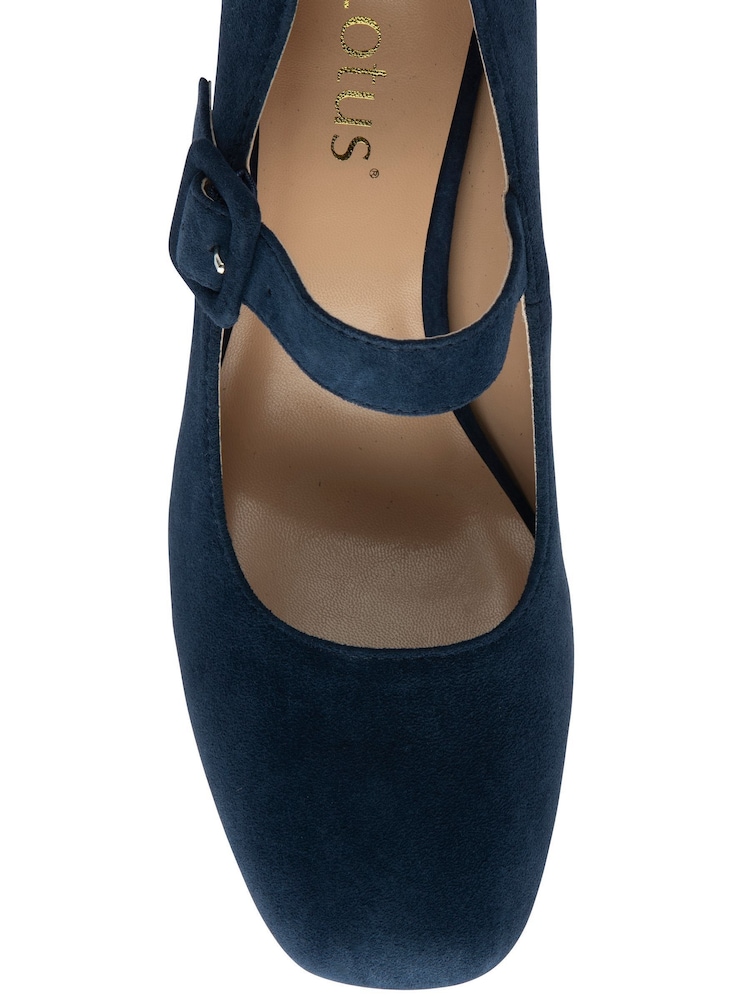 Lotus Blue Suede Court Shoes - Image 4 of 4