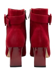 Lotus Suede Pointed Toe Ankle Boots - صورة 3 من 4