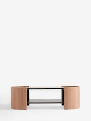 Mid Natural Nomad Oak Effect Coffee Table - Image 6 of 8