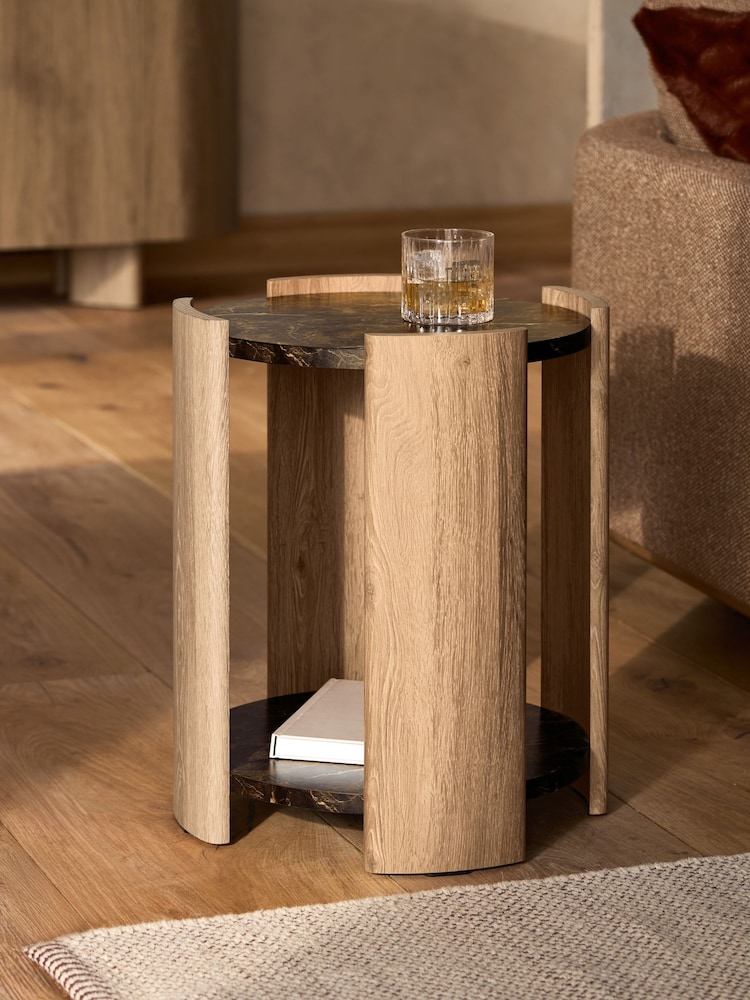 Mid Natural Nomad Oak Effect Side Table - Image 1 of 5