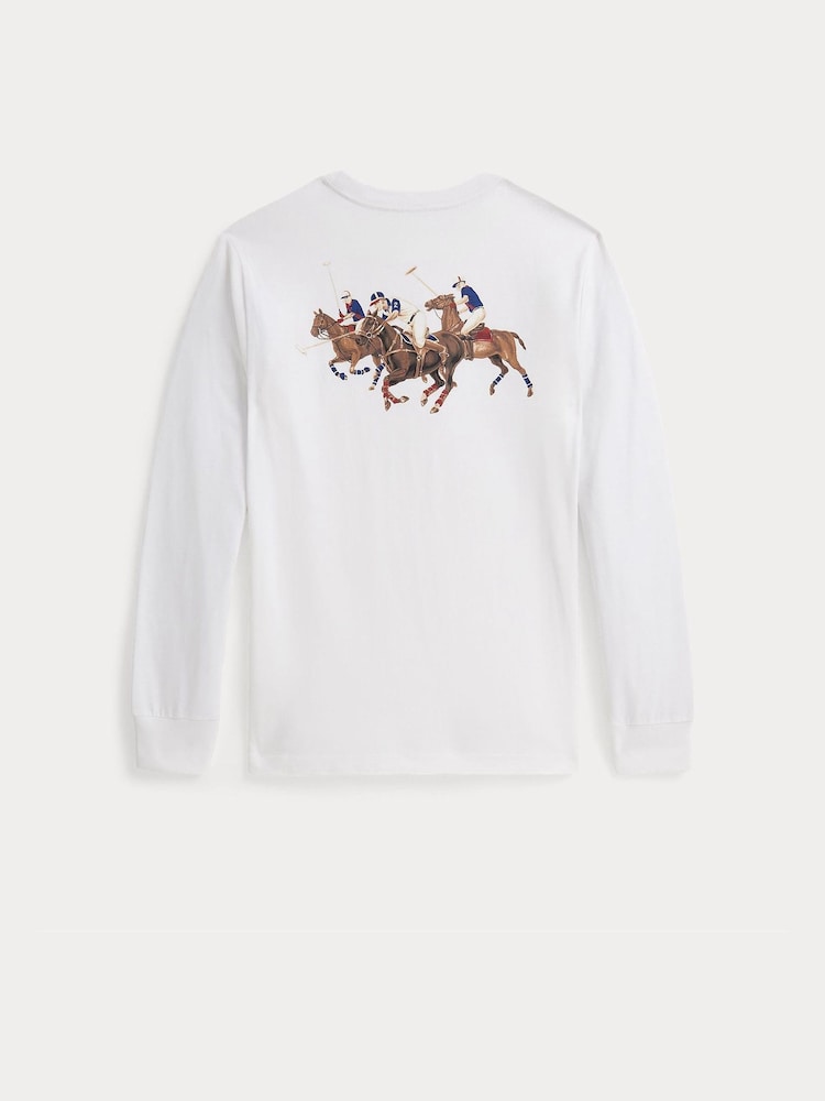 Polo Ralph Lauren White Pony Player Back Graphic T-Shirt - Image 1 of 2