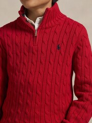 Polo Ralph Lauren Boys Cable Knit Quarter Zip Jumper - Imagem 3 de 5