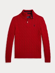 Polo Ralph Lauren Boys Cable Knit Quarter Zip Jumper - Imagem 4 de 5
