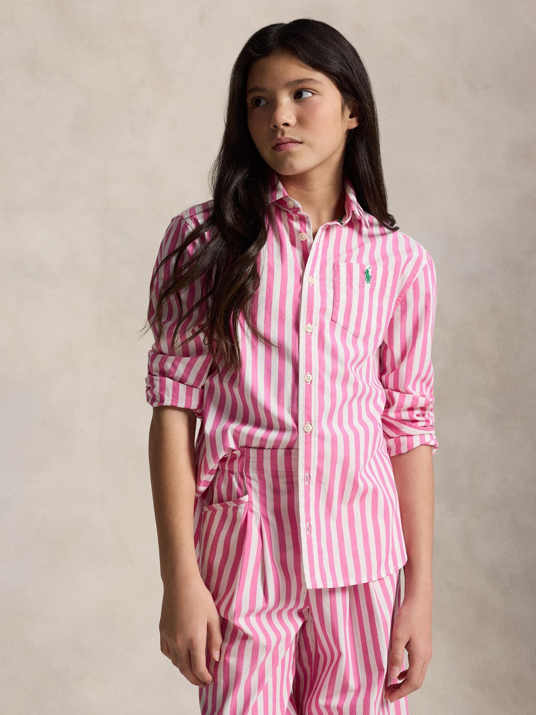Buy Polo Ralph Lauren Pink Stripe Poplin Shirt from Next USA