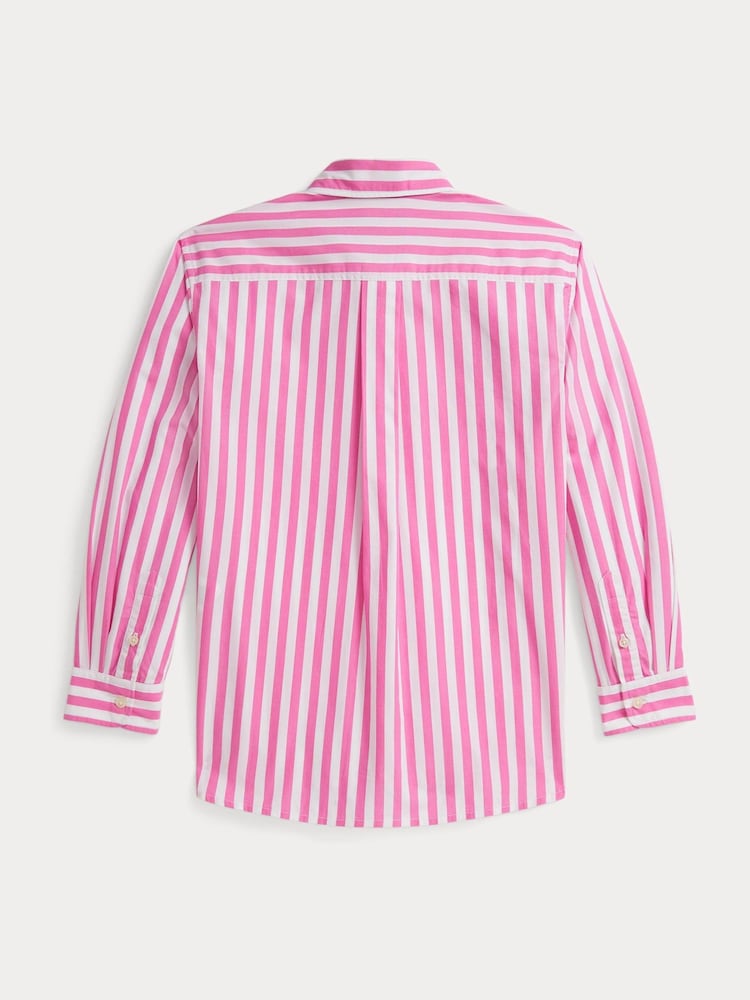 Polo Ralph Lauren Pink Girls Stripe Poplin Shirt - Image 2 of 2