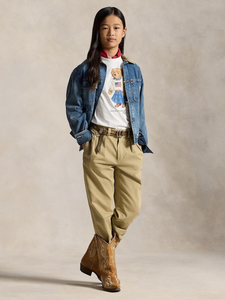 Polo Ralph Lauren White Girls Polo Bear Graphic T-Shirt - Image 2 of 7 Polo Ralph Lauren White Girls Polo Bear Graphic T-Shirt - Image 2 of 7