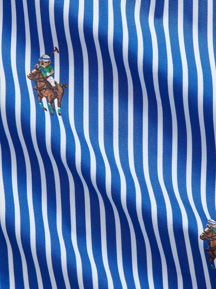 Polo Ralph Lauren Blue Baby Boy Stripe Poplin Shirt and Chino Trousers Set - Image 3 of 3