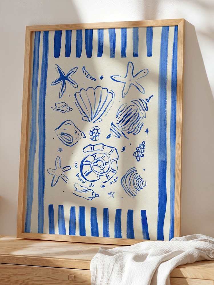 We Are Proper Good Blue Seashells Art Print - Image 1 of 3 We Are Proper Good Blue Seashells Art Print - Image 1 of 3
