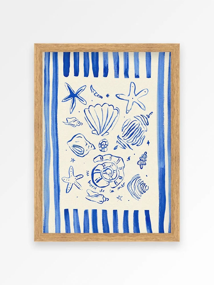 We Are Proper Good Blue Seashells Art Print - Image 2 of 3 We Are Proper Good Blue Seashells Art Print - Image 2 of 3