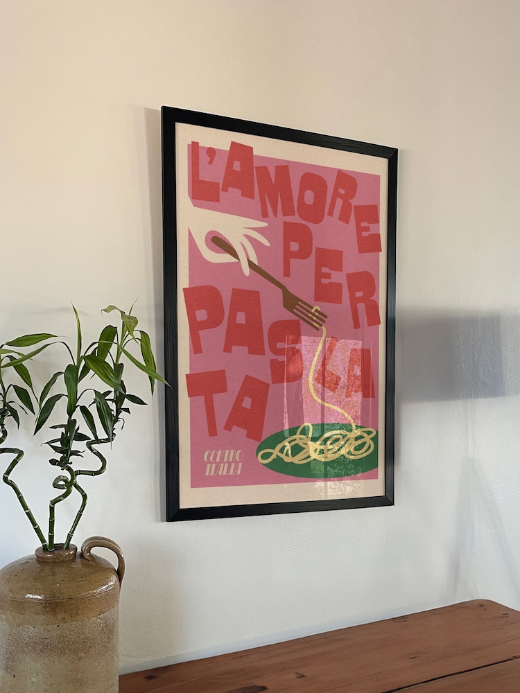 We Are Proper Good Pink Pasta Love Art Print - Image 2 of 4 We Are Proper Good Pink Pasta Love Art Print - Image 2 of 4