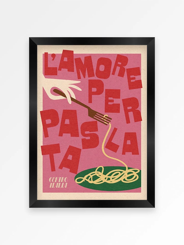 We Are Proper Good Pink Pasta Love Art Print - Image 4 of 4