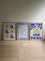 We Are Proper Good By The Sea Trio Gallery Wall Art Print Set - Image 1 of 4