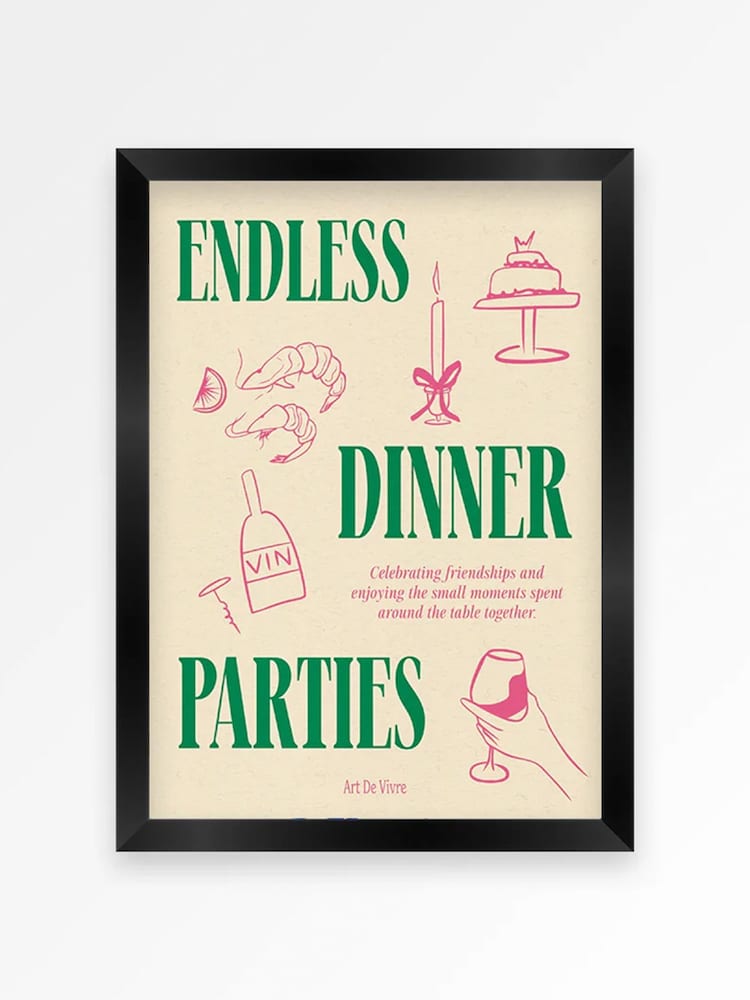 We Are Proper Good Dinner Parties Trio Gallery Wall Art Print Set - Image 2 of 4