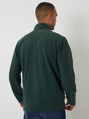Threadbare Green Quarter Zip Microfleece Sweatshirt - Image 3 of 4