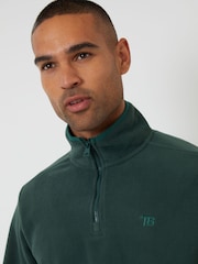 Threadbare Green Quarter Zip Microfleece Sweatshirt - Image 4 of 4